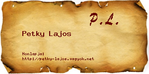 Petky Lajos névjegykártya