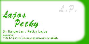 lajos petky business card